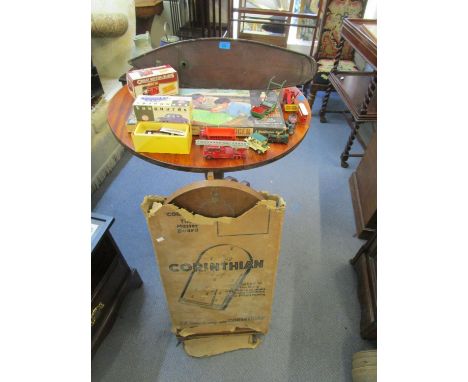 A selection of vintage toys to include an earl 20th century painted wooden pond yacht, a Corinthian wood baguette board, Wadd