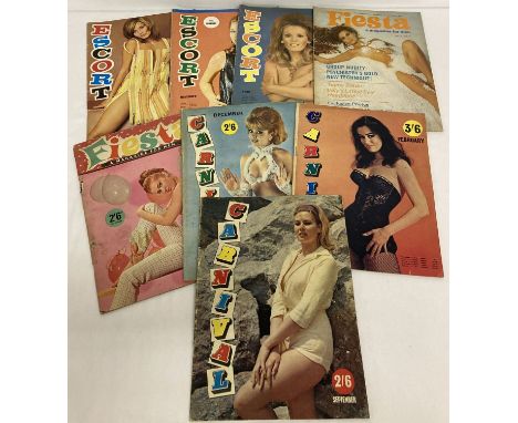 8 assorted vintage adult erotic magazines from the 1960's.  Comprising: 3 x Escort, 2 x Fiesta and 3 x Carnival. 