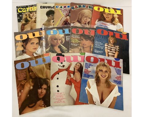 8 vintage issues of Oui, adult erotic magazine from the 1970's &amp; 80's, together with 4 others.  To include Carnival. 