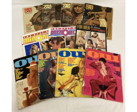 11 vintage issues of assorted adult erotic magazines, to include Men Only and Oui.  Comprising: 4 x 1976 issues of Oui, 4 x 1