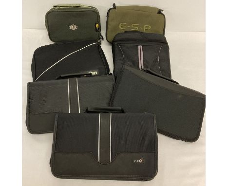 A collection of fishing cable tidy, cd and camera bags.  To include examples by E.S.P and JBC. 