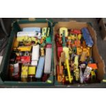 A large collection of mostly vintage play worn agricultural and plant vehicles