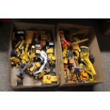 A collection of various unboxed excavators, diggers, forklifts, cranes, trucks etc. various makers