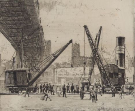 Russell J. Reeve, pencil signed etching "Old Norfolk Sheds" 8/50, plate 15cm x 24cm; and another "Unloading The Cargo", penci