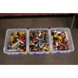 A large quantity of unboxed Corgi, Dinky and other models to include tankers, trailers, transporters