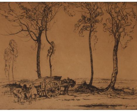 Ernest Whydale, "October Morning", pencil signed etching, plate 23.5cm x 28cm&nbsp;