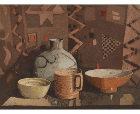 Annie Williams, "Patchwork" still life, pencil signed etching 3/30, plate 18cm&nbsp;x 22.5cm&nbsp;