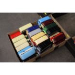 A collection of Corgi Bedford OB coaches