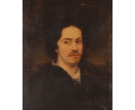 A late 18th / early 19th Century school, portrait study of a young gentleman with landscape beyond, unsigned oil on canvas, 6