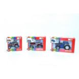 A Britains Ford TW 25 tractor No.9508; Britains Massey Ferguson MF 3680 tractor No.9501 and Britains