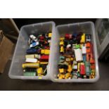 A collection of Corgi and Dinky unboxed model vehicles to include Leyland Comet truck, numerous