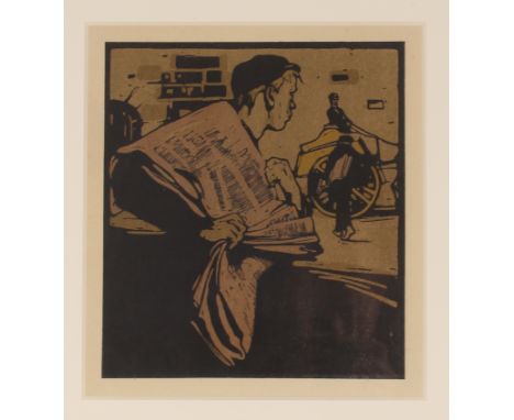 Sir William Nicholson 1872-1949, "News Boy" lithograph, 28.5cm x 25cm&nbsp;