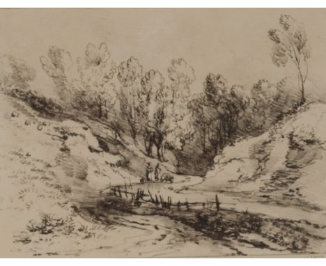 After Thomas Gainsborough, engraving by J. Laporte, from the original in the collection of Dr. Monro, etching 22cm x 27cm; an