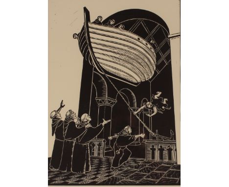 James Dodds, "Flying Boat Of Clonmacnoise" pencil signed etching 13/100, plate 52cm x 41cm