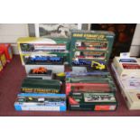 A Corgi Eddie Stobart Ltd. motorway truck set; various other Eddie Stobart vehicles; a World of