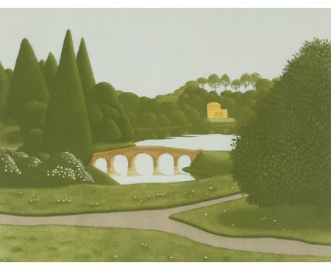 Phillip Sully, "Stourhead" etching and aquatint, pencil signed to mount limited edition 60/150, image 30cm x 38cm&nbsp;