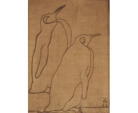 J. Daum Dutch circa 1916, pencil signed etching "When You See Me Think Of Potty And Tea"; and Bordass, artists proof of pengu