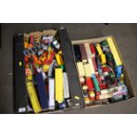 A collection of various die-cast vehicles including Budgie Toys, Scammell Scarabs, and many others