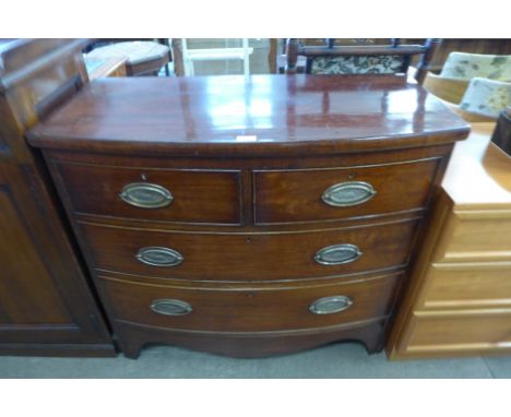 A George III mahogany bow front chest of drawers