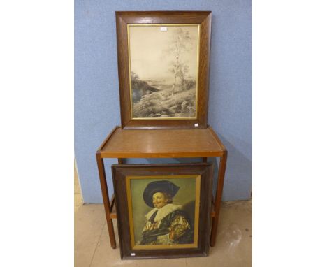 Two oak framed prints