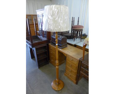 A beech standard lamp