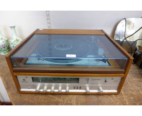 A Dynatron teak radiogram, model GL75 and pair of Dynatron speakers, model LS 2004