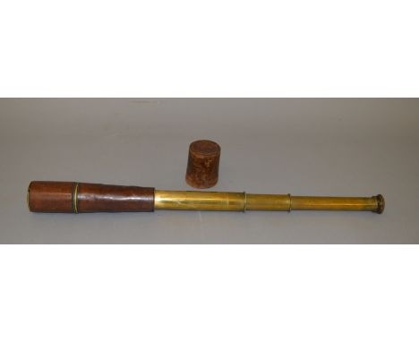 Leather and brass adjustable telescope marked 'Tel Sig (MkIII) Also  G. S. R & J Beck Ltd London 1915 No. 9145'