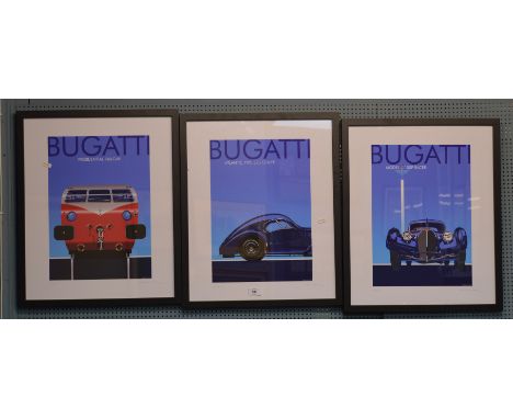 Davies, Sheridon. "The Art Of Speed" Set of 4 limited edition Bugatti prints 5/371. All framed and glazed.