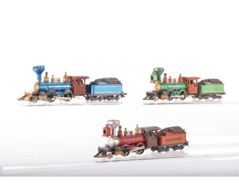 Three Rivarossi unboxed American HO Gauge hand finished Wild West 2-6-0 prototype colours Steam Locomotives and Tenders (3), 