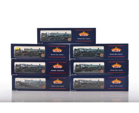 Seven Bachmann boxed 00 Gauge BR Standard Class 4 MT Tank Locomotives (7), 32-350 black 80061, 32-351 black 80097, 32-352 bla