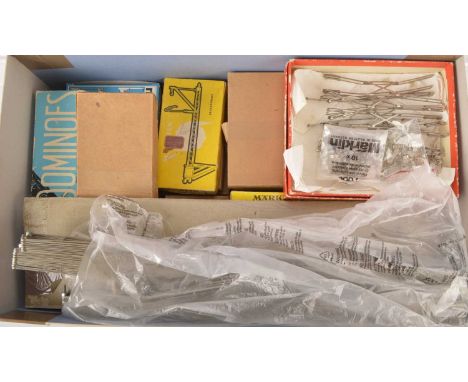 A large Collection of Marklin HO Gauge Overhead Catenary and Supports (qty), including seven boxes of 10 ref 7009 masts, ten 