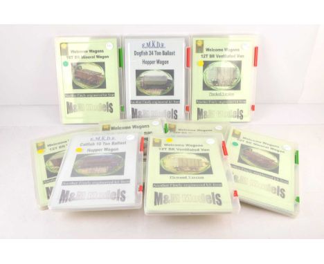 M & M Models 0 Gauge Finescale wagon Kits (10), 12T BR Vent Van *3, 19 T Catfish Ballast Hopper, Dogfish Ballast Hopper,  Low