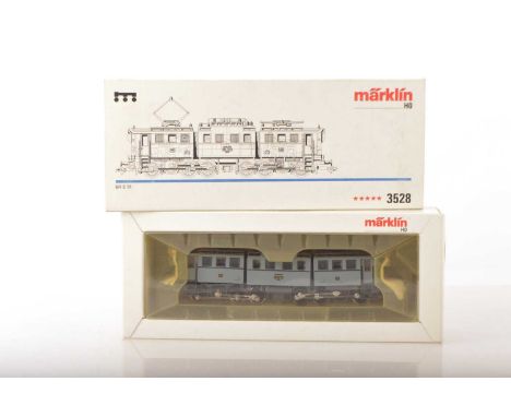A later Marklin "White-box" series HO Gauge 3-rail DR BR E91 C-C articulated Electric Locomotive,  ref 3528, in DR grey liver