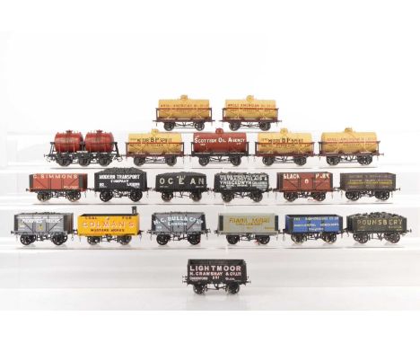 Slaters / Skytrex and other Commercial manufactures Finescale 0 Gauge Kitbuilt Tankers and Private owner Goods wagons (20),  