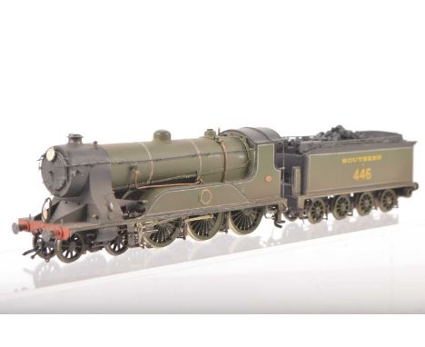 A superb much modified Falcon Brassworks Kitbuilt 00 Gauge SR lined green lightly weathered Class T14 Paddlebox E446 4-6-0 Lo