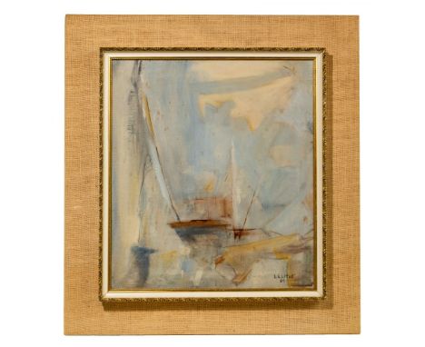 L. L. Litle (American, 20th Century) 'Regatta' Oil on Canvas  1964, signed and dated lower right, titled en verso; abstract d