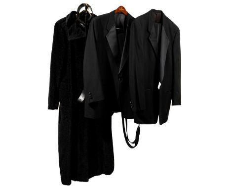 Designer Formal Wear  (3) items including a ladies long black viscose coat by Max Mara; and (2) Givenchy custom tuxedos appro
