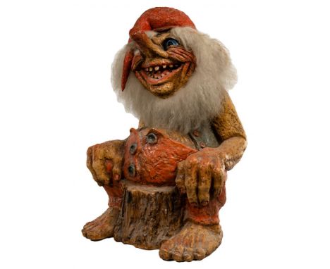 Nyform Norwegian Troll  Hand made, hand painted having latex body, leather eyelashes and sheep wool hair  Property from: a Ch