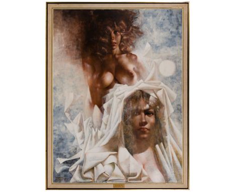 Siegfried Gerhard Reinhardt (American, 1925-1984) 'Ego Alter Ego' Oil on Board  1965, signed and dated lower left, depicting 