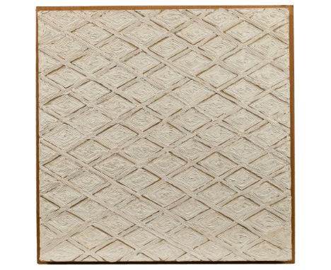 Gordon J. Dorn (American, b.1943) 'Swimming Diamond I' Oil on Canvas  1976, signed, dated and titled en verso; a combed impas