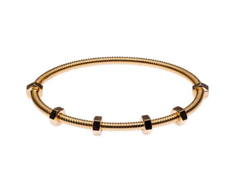 Cartier 18k Rose Gold 'Ecrou de Cartier' Bracelet  3.5mm wide screw having (4) moveable and (2) fixed bolts; marked 'Cartier'