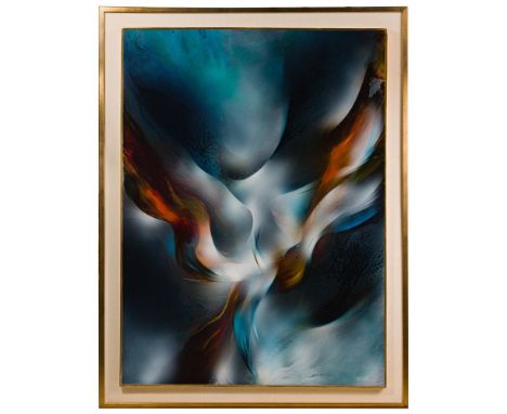 Leonardo Nierman (Mexican / American, b.1932) 'Moonlight' Oil on Board  Undated, signed lower right, inscribed and signed en 