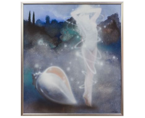 Unknown Artist (American, 20th Century) Oil on Canvas  1979, dated and indistinctly signed lower right, pencil titled 'Echo' 