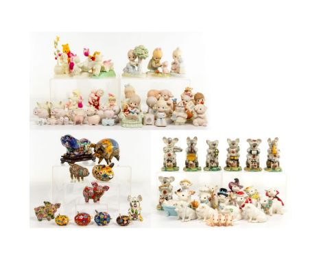 Pig Figurine Assortment  Approximately (69) items including (12) by Department 56, (18) by Lenox, (24) by Precious Moments, (