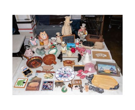 Pig-Themed Kitchen Assortment  Approximately (50) items including trays, cooking pans and teapots  Property from: a Chicago, 