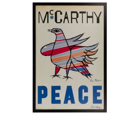 Ben Shahn (American, 1898-1969) 'McCarthy Peace' Lithograph Poster  1968, crayon signed lower right, presidential election po