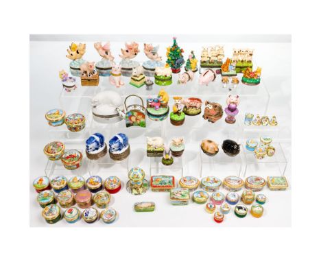 Trinket Box Assortment  Approximately (75) ceramic and enamel items, many marked on undersides  Property from: a Chicago, Ill