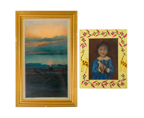 Mixed Artists Painting Assortment  (2) undated items including Jessica Fine (American, 21st Century), pastel over oil wash, u