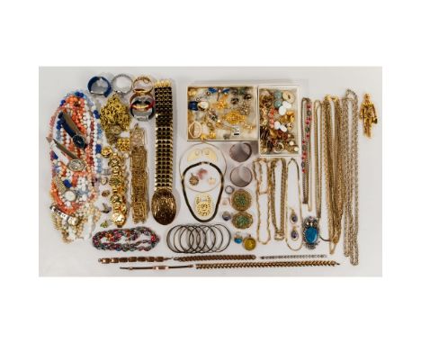 14k Gold Earrings and Costume Jewelry Assortment  Approximately (8) pounds of jewelry including a pair of screw-back earrings