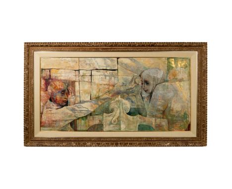 (Manner of) Carolyn Gassan Plochmann (American, 1926-2013) Casein on Board  Undated, spurious signature lower right, depictin